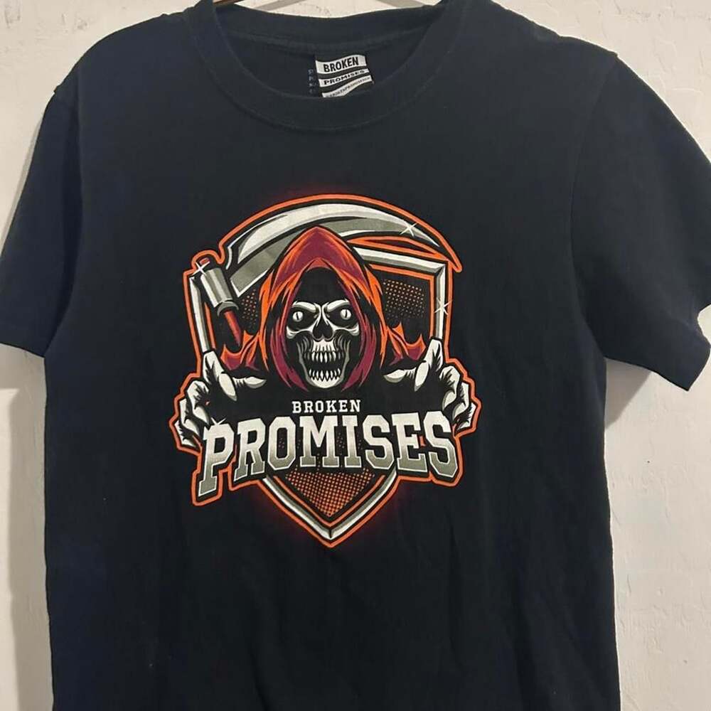 Broken Promises Grim Reaper T-Shirt X-Large Black Graphic